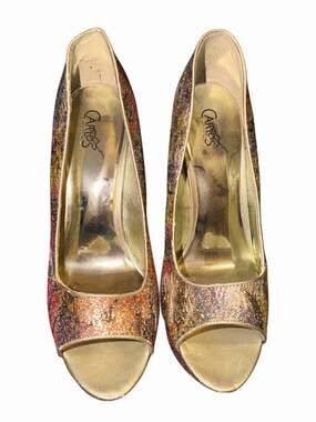Carlos by Carlos Santana "Sexy" Peep Toe Stiletto Glittery Colorful High Heels